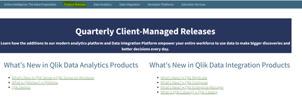 Portail Qlik - Product Releases